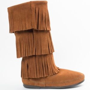 Minnetonka 3 Layer Fringe Boots